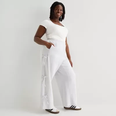 Forever 21 Womens Juniors Plus Wide Leg Pull-On Pant