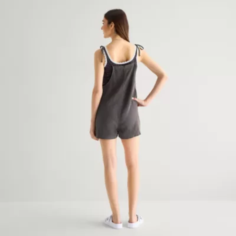 Arizona Sleeveless Womens Shortalls Juniors