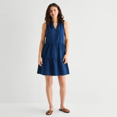 St. John's Bay Womens Sleeveless A-Line Dress