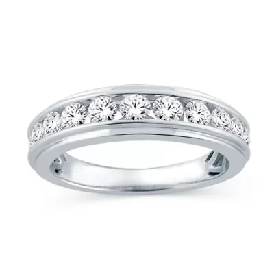 Womens 2MM 1 CT. T.W. Natural White Diamond 14K Gold Wedding Band