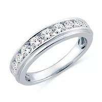 Womens 2MM 1 CT. T.W. Natural White Diamond 14K Gold Wedding Band