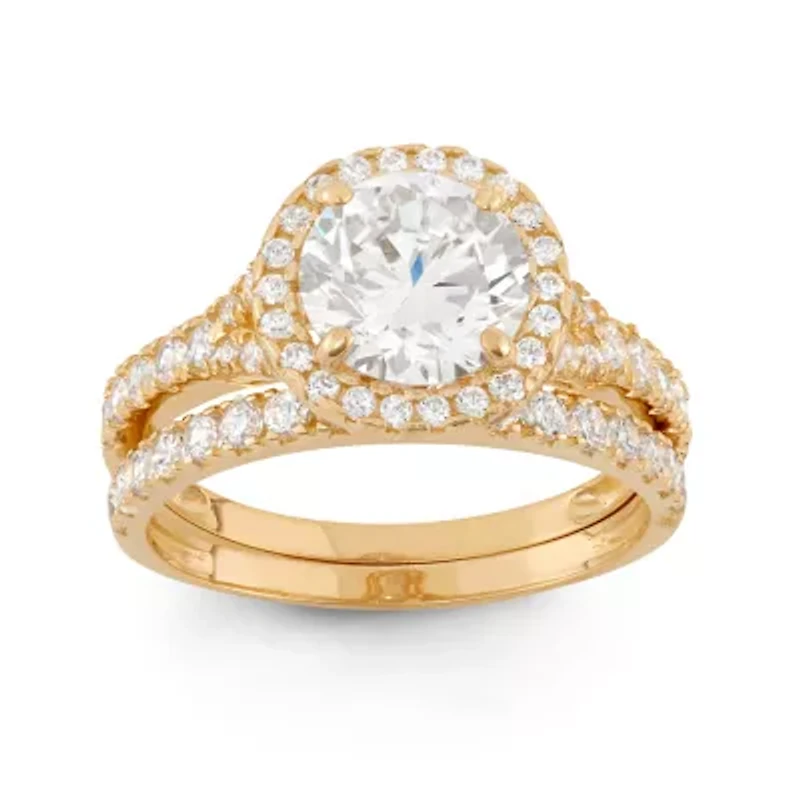 Womens 2 CT. T.W. Cubic Zirconia 10K Gold Round Solitaire Engagement Ring