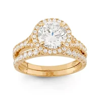 Womens 2 CT. T.W. Cubic Zirconia 10K Gold Round Solitaire Engagement Ring