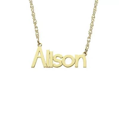 Personalized Womens 10K Gold 18 Inch Pendant Necklace