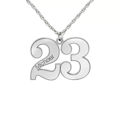 Personalized Womens Sterling Silver 18 Inch Pendant Necklace