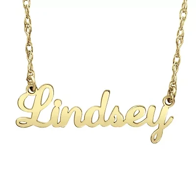 Personalized Womens 10K Gold Pendant Necklace