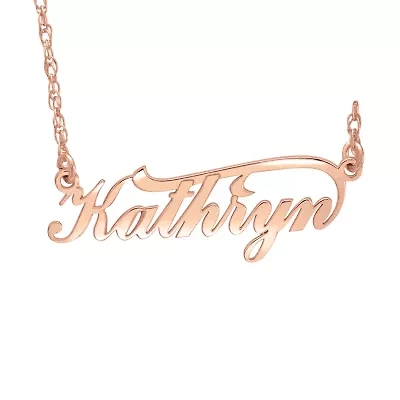 Personalized Womens 10K White, Yellow, or 14K Rose Gold Name Necklace
