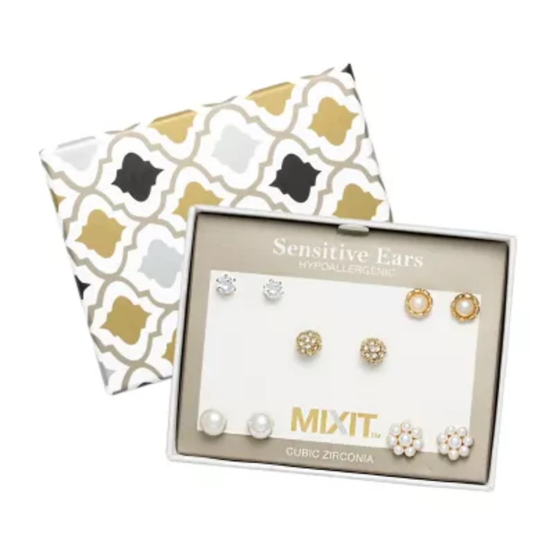 Mixit Womens Hypoallergenic 5 Pair Earring Set