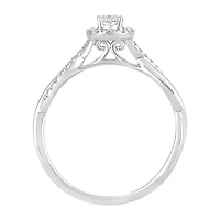 Womens 1/ CT. T.W. Natural White Diamond 10K Gold Oval Engagement Ring