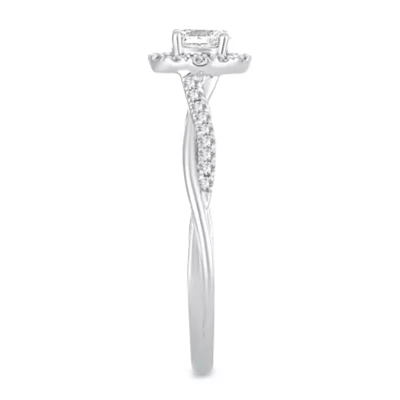 Womens 1/ CT. T.W. Natural White Diamond 10K Gold Oval Engagement Ring