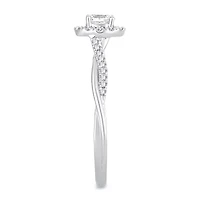 Womens 1/ CT. T.W. Natural White Diamond 10K Gold Oval Engagement Ring