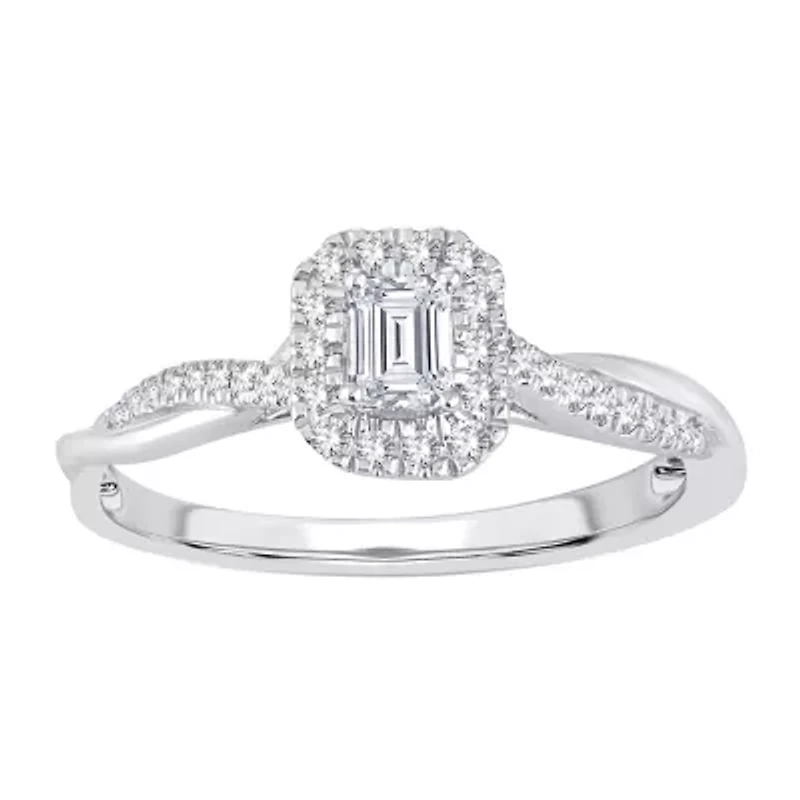 Womens CT. T.W. Natural White Diamond 10K Gold Engagement Ring