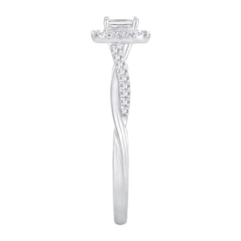 Womens CT. T.W. Natural White Diamond 10K Gold Engagement Ring