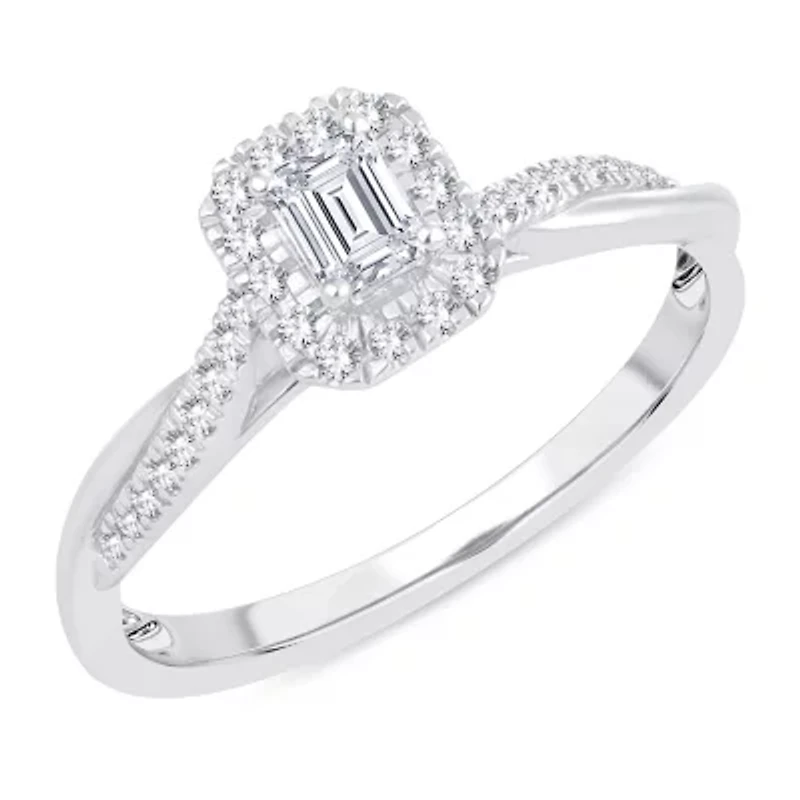 Womens CT. T.W. Natural White Diamond 10K Gold Engagement Ring