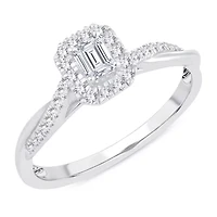 Womens CT. T.W. Natural White Diamond 10K Gold Engagement Ring