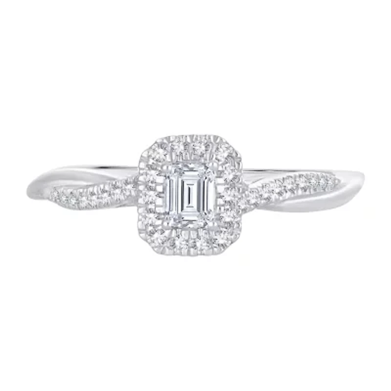 Womens CT. T.W. Natural White Diamond 10K Gold Engagement Ring