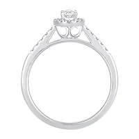 Womens 1/3 CT. T.W. Natural White Diamond 10K Gold Oval Engagement Ring