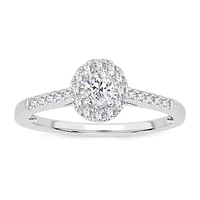 Womens 1/3 CT. T.W. Natural White Diamond 10K Gold Oval Engagement Ring