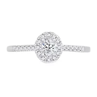 Womens 1/3 CT. T.W. Natural White Diamond 10K Gold Oval Engagement Ring
