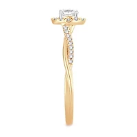 Womens 1/ CT. T.W. Natural White Diamond 10K Gold Oval Engagement Ring