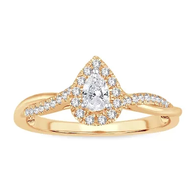 Womens / CT. T.W. Natural White Diamond 10K Gold Pear Engagement Ring