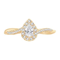 Womens 1/3 CT. T.W. Natural White Diamond 10K Gold Pear Engagement Ring