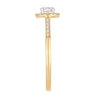 Womens 1/ CT. T.W. Natural White Diamond 10K Gold Oval Engagement Ring