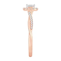 Womens 1/3 CT. T.W. Natural White Diamond 10K Rose Gold Engagement Ring