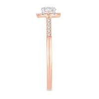 Womens 1/ CT. T.W. Natural White Diamond 10K Gold Oval Engagement Ring