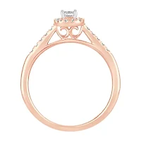 Womens 1/3 CT. T.W. Natural White Diamond 10K Rose Gold Engagement Ring