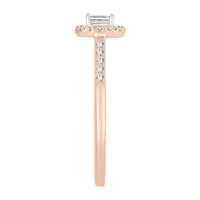 Womens 1/3 CT. T.W. Natural White Diamond 10K Rose Gold Engagement Ring