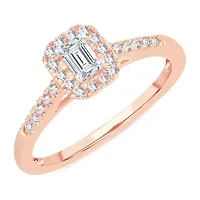 Womens 1/3 CT. T.W. Natural White Diamond 10K Rose Gold Engagement Ring