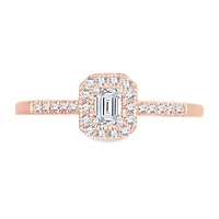 Womens 1/3 CT. T.W. Natural White Diamond 10K Rose Gold Engagement Ring