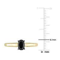 Midnight Black Womens 1/2 CT. Natural Diamond 14K Gold Oval Solitaire Engagement Ring