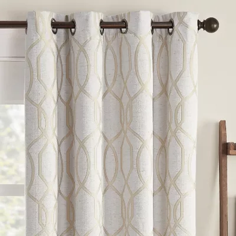 Eclipse Ambiance Lattice Draft Stopper Grommet Top Energy Saving 100% Blackout Single Curtain Panel
