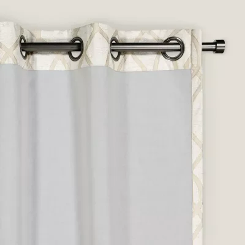 Eclipse Ambiance Lattice Draft Stopper Grommet Top Energy Saving 100% Blackout Single Curtain Panel
