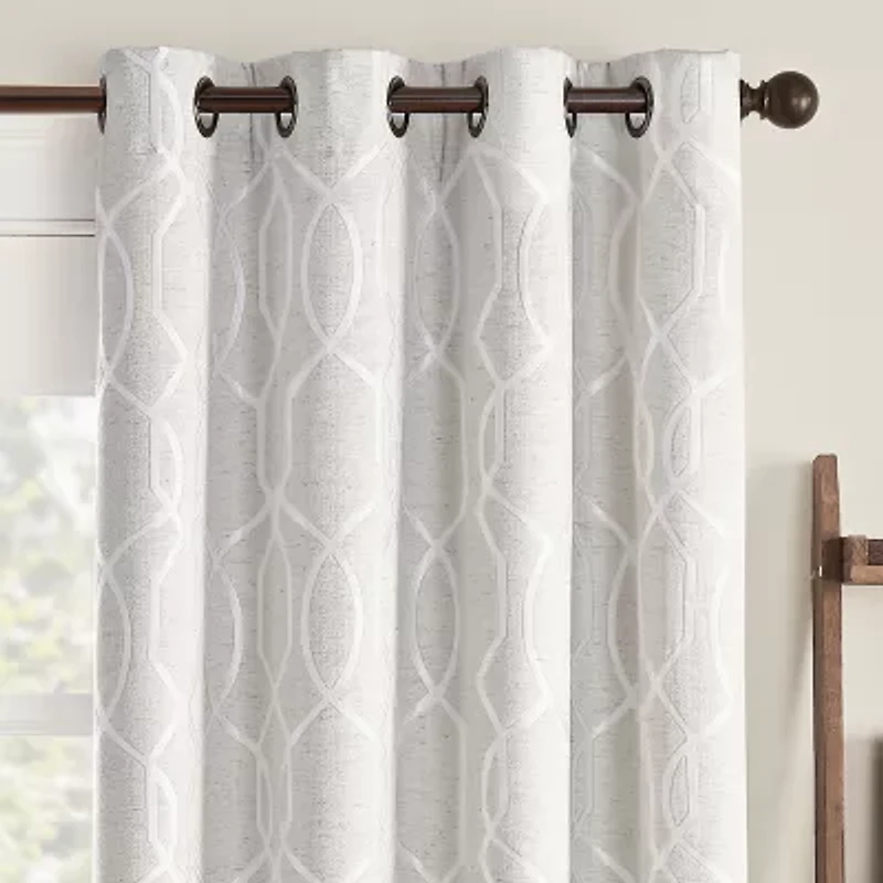 Eclipse Ambiance Lattice Draft Stopper Grommet Top Energy Saving 100% Blackout Single Curtain Panel