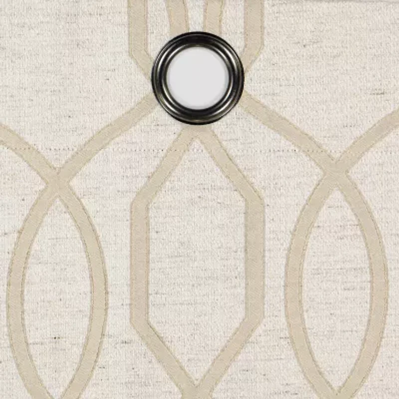 Eclipse Ambiance Lattice Draft Stopper Grommet Top Energy Saving 100% Blackout Single Curtain Panel