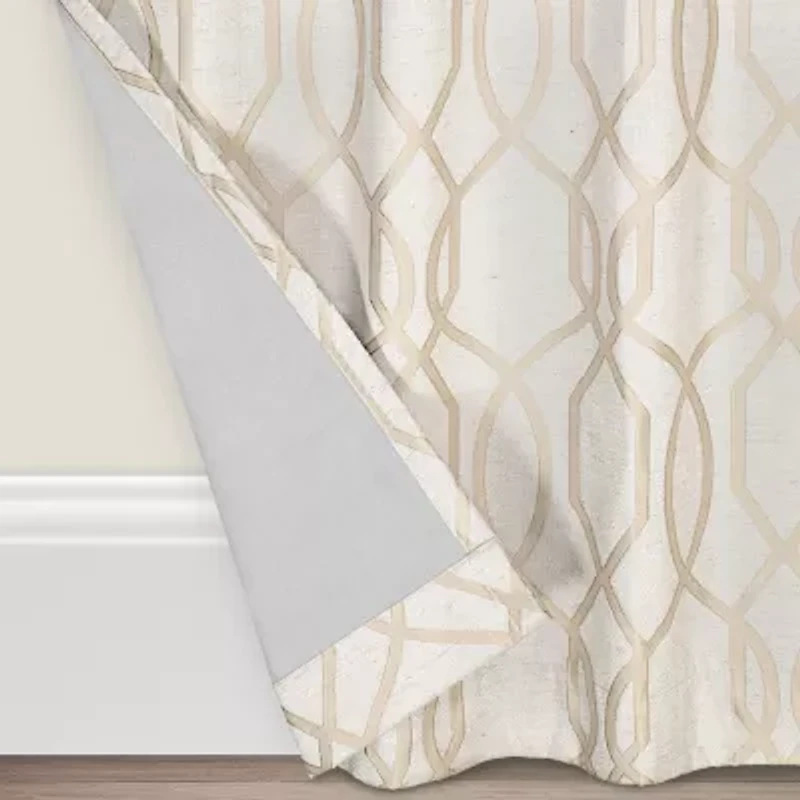 Eclipse Ambiance Lattice Draft Stopper Grommet Top Energy Saving 100% Blackout Single Curtain Panel