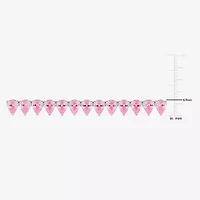 Womens Pink Sapphire Sterling Silver 18 Inch Tennis Necklace