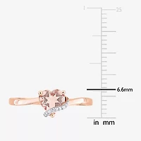Womens Diamond Accent Gemstone Sterling Silver Heart Cocktail Ring