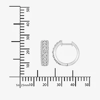 Diamonart Womens Cubic Zirconia Sterling Silver 17.1mm Hoop Earrings