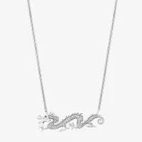 Enchanted Disney Fine Jewelry Womens 1/ CT. T.W. Natural White Diamond Sterling Silver Inch Pendant Necklace