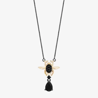 Enchanted Disney Fine Jewelry Villains Womens 1/8 CT. T.W. Genuine Black Onyx 14K Two Tone Gold Over Silver 18 Inch Pendant Necklace