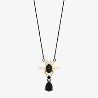 Enchanted Disney Fine Jewelry Villains Womens 1/8 CT. T.W. Genuine Black Onyx 14K Two Tone Gold Over Silver 18 Inch Pendant Necklace