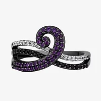 Enchanted Disney Fine Jewelry Villains Womens 1/5 CT. Genuine Purple Amethyst Sterling Silver The Little Mermaid Ursula Crossover Cocktail Ring