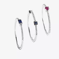 Star Wars Fine Jewelry Womens 1/5 CT.  Genuine Blue Sapphire Sterling Silver Stackable Ring