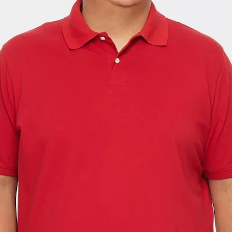 St. John's Bay Premium Stretch Big and Tall Mens Classic Fit Short Sleeve Polo Shirt