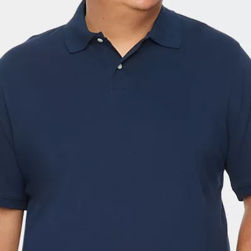 St. John's Bay Premium Stretch Big and Tall Mens Classic Fit Short Sleeve Polo Shirt