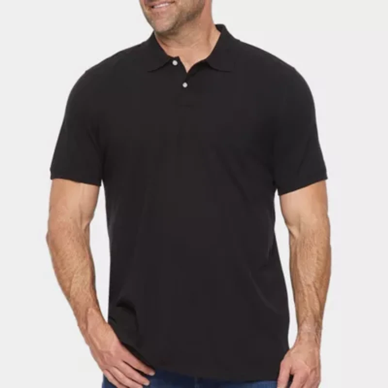 St. John's Bay Premium Stretch Big and Tall Mens Classic Fit Short Sleeve Polo Shirt